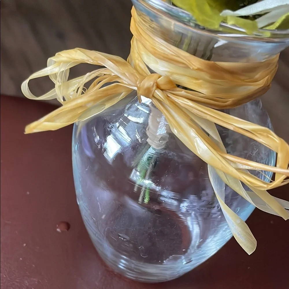 2 Spring Floral Arrangements in Glass Vases
